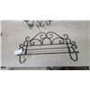 Image 4 : Black Wrought Iron Wall Candle Sconce, Towel Rack, and White Scrollwork Decor