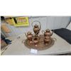 Image 1 : Copper and Brass Tea Service Set with Samovar, Teapots, and Serving Tray