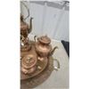 Image 4 : Copper and Brass Tea Service Set with Samovar, Teapots, and Serving Tray