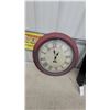 Image 2 : Large Round Wall Clock with Map Face Diameter 23" and Black Decorative Shelf Unit with Drawer