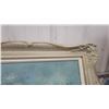 Image 2 : Framed Oil Painting, Winter Landscape with Snow-Covered House, Baroque-Style Frame 55 x 31"
