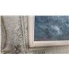 Image 6 : Framed Oil Painting, Winter Landscape with Snow-Covered House, Baroque-Style Frame 55 x 31"