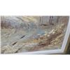 Image 5 : Framed Oil Painting of Mountain Landscape with Cabins, Signed 31 x 55"