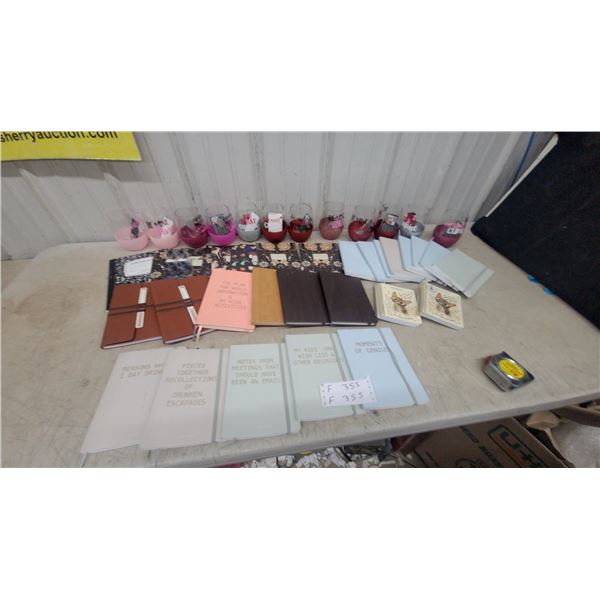 Assorted Novelty Journals, Notebooks, Composition Books, and Stemless Wine Tumblers and More