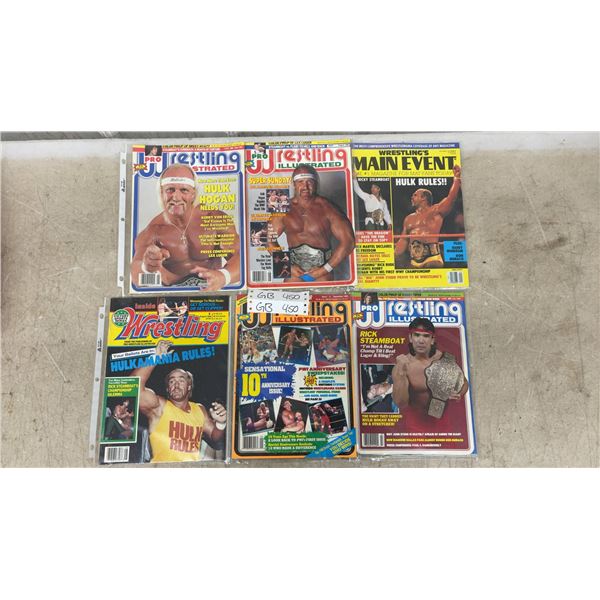 6- 1989 Wrestling Magazines with Hulk Hogan on Cover