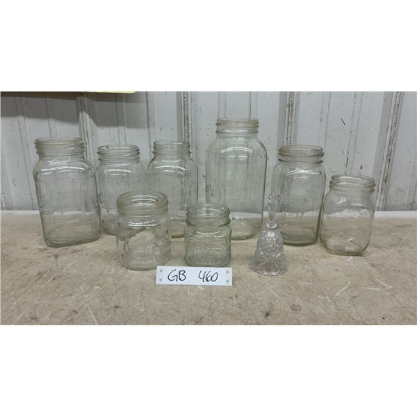 Canadian Jewel Jars, Improved Gem Jars, Bernardin Mason Jars, Vintage Crystal Dinner Bell, and More