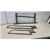 Image 1 : Vintage Bucksaw, Bow Saw, and Hacksaw with Wooden Handles, Set of Three