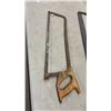 Image 2 : Vintage Bucksaw, Bow Saw, and Hacksaw with Wooden Handles, Set of Three