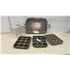 Image 1 : Decorative White Wooden Birdcage, Silver-Plated Serving Tray, 12-Cup Muffin Pans, and More