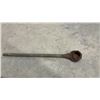 Image 4 : Antique Agricultural Cultivating Tool with Wooden Handle and Cast Iron Fat Lamp