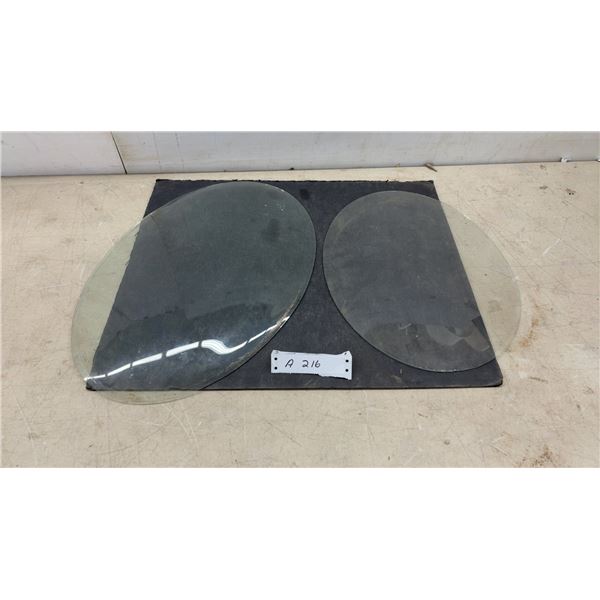 Pair of Convex Oval Glass, 16 x 12 & 19 1/2 x 13 1/2