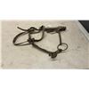 Image 7 : Antique Wooden Horse Hames with Metal Rings and Leather Horse Bridle with Metal Bit