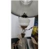 Image 2 : Victorian-Style Hanging Oil Lamp with Opalescent Glass Shade and Brass