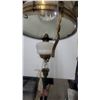Image 8 : Victorian-Style Hanging Oil Lamp with Opalescent Glass Shade and Brass