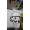 Image 1 : Victorian-Style Brass Hanging Parlor Lamp with Opalescent Glass Shade and Triton Figures