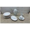 Image 1 : Mikasa Classic Flair Peach Fine China Dinnerware Set with Teapot, Cups, Plates