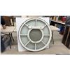 Image 1 : Antique Round Wooden Window Frame with Central Circle and Radiating Panes, White Painted, 48"