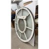 Image 2 : Antique Round Wooden Window Frame with Central Circle and Radiating Panes, White Painted, 48"