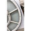 Image 8 : Antique Round Wooden Window Frame with Central Circle and Radiating Panes, White Painted, 48"