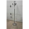 Image 1 : Vintage Silver-Toned Multi-Light Floor Lamp with Ornate Cast Metal Base, Circa 1930s-1950s