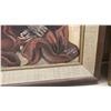 Image 5 : Three Framed Paintings: Landscape, Portraits, Largest 19 x 27"