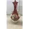 Image 3 : Two Rococo Revival Style Ceramic Table Lamps with Burgundy Glaze and Gold Accents, 24" High