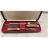 Image 2 : Stag-Handle Carving Set with Case, Manual Meat Grinder, and Decorative Utensils