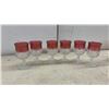 Image 4 : King's Crown Thumbprint Ruby Flash Style Glass Plates and Stemware& 2 Coca Cola Glasses