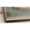 Image 3 : Framed Decorative Hand Fan with Painted Floral Motifs in Gold-Toned Shadow Box, 17 x 24"