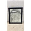Image 2 : Asian Pagoda Reverse-Painted Glass Serving Tray and W. Stinson Pencil Portrait