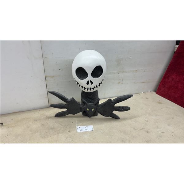 Jack Skellington Handcrafted Wooden Figure with Bat Bowtie from Nightmare Before Christmas, 18 x