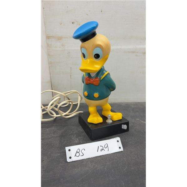 Vintage Walt Disney Productions Donald Duck Figural Accent Lamp with Push-Button Switch