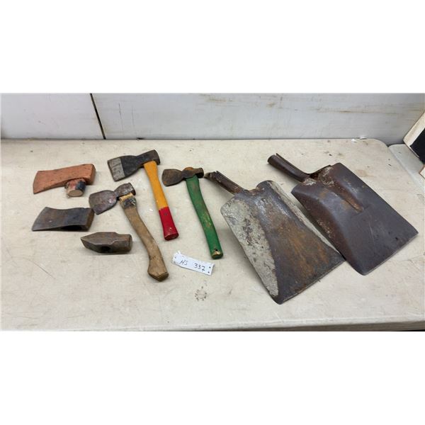 Vintage Single-Bit Axe Heads, Hatchets, D-Handle Digging Shovels, and More