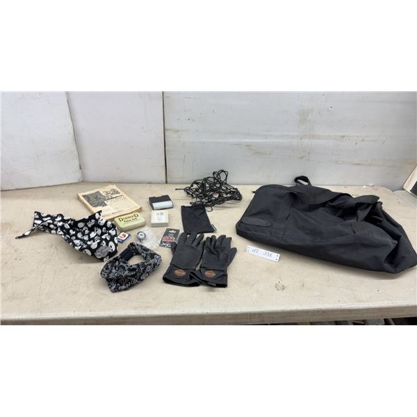 Harley-Davidson Duffel Bag, Leather Riding Gloves, Skull Bandanas, Playing Cards, and More