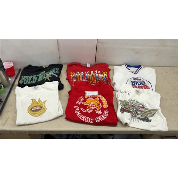 6 Vintage Sport Shirts: Sacramento Gold Miners, Arizona Wildcats, Survivor, and Heartland Park