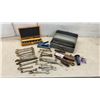 Image 1 : Router Bit Set in Wooden Case, Metal Toolbox, Assorted Wrenches, and More