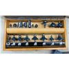 Image 2 : Router Bit Set in Wooden Case, Metal Toolbox, Assorted Wrenches, and More