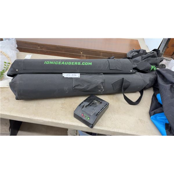 ION Ice Augers Ice Auger Carrying Bag and Battery Charger, No Power Cord