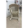 Image 3 : White Plastic Folding Rocking Chair with Slatted Back and Seat
