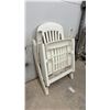 Image 4 : White Plastic Folding Rocking Chair with Slatted Back and Seat