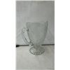 Image 3 : Vintage Jeannette Iris & Herringbone Pitchers with 3 Good Footed Glasses & 2 Glasses with a Chip