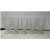 Image 4 : Vintage Jeannette Iris & Herringbone Pitchers with 3 Good Footed Glasses & 2 Glasses with a Chip