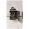 Image 3 : Vintage Cast Iron Garden Lantern With Glass Insert. Larger One Is Made in Japan with Grape Leaves