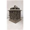 Image 4 : Vintage Cast Iron Garden Lantern With Glass Insert. Larger One Is Made in Japan with Grape Leaves