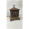 Image 5 : Vintage Cast Iron Garden Lantern With Glass Insert. Larger One Is Made in Japan with Grape Leaves