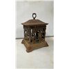 Image 7 : Vintage Cast Iron Garden Lantern With Glass Insert. Larger One Is Made in Japan with Grape Leaves