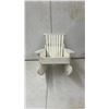 Image 10 : 32" Tall Plastic Planter, Brass Planter, Small Wooden Bucket, Wooden Rocking Chair About 12" Tall &
