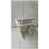 Image 11 : 32" Tall Plastic Planter, Brass Planter, Small Wooden Bucket, Wooden Rocking Chair About 12" Tall &