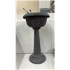 Image 2 : 32" Tall Plastic Planter, Brass Planter, Small Wooden Bucket, Wooden Rocking Chair About 12" Tall &