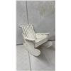 Image 9 : 32" Tall Plastic Planter, Brass Planter, Small Wooden Bucket, Wooden Rocking Chair About 12" Tall &